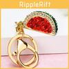Charming Metal Watermelon Keychain Accessory With Sparkling Rhinestones For Bags