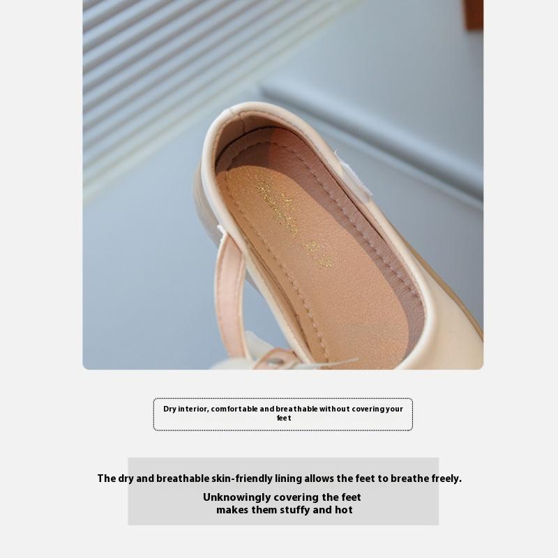 Spring and Autumn New Style Girls Sweet Bow Performance Soft Sole Leather Shoes