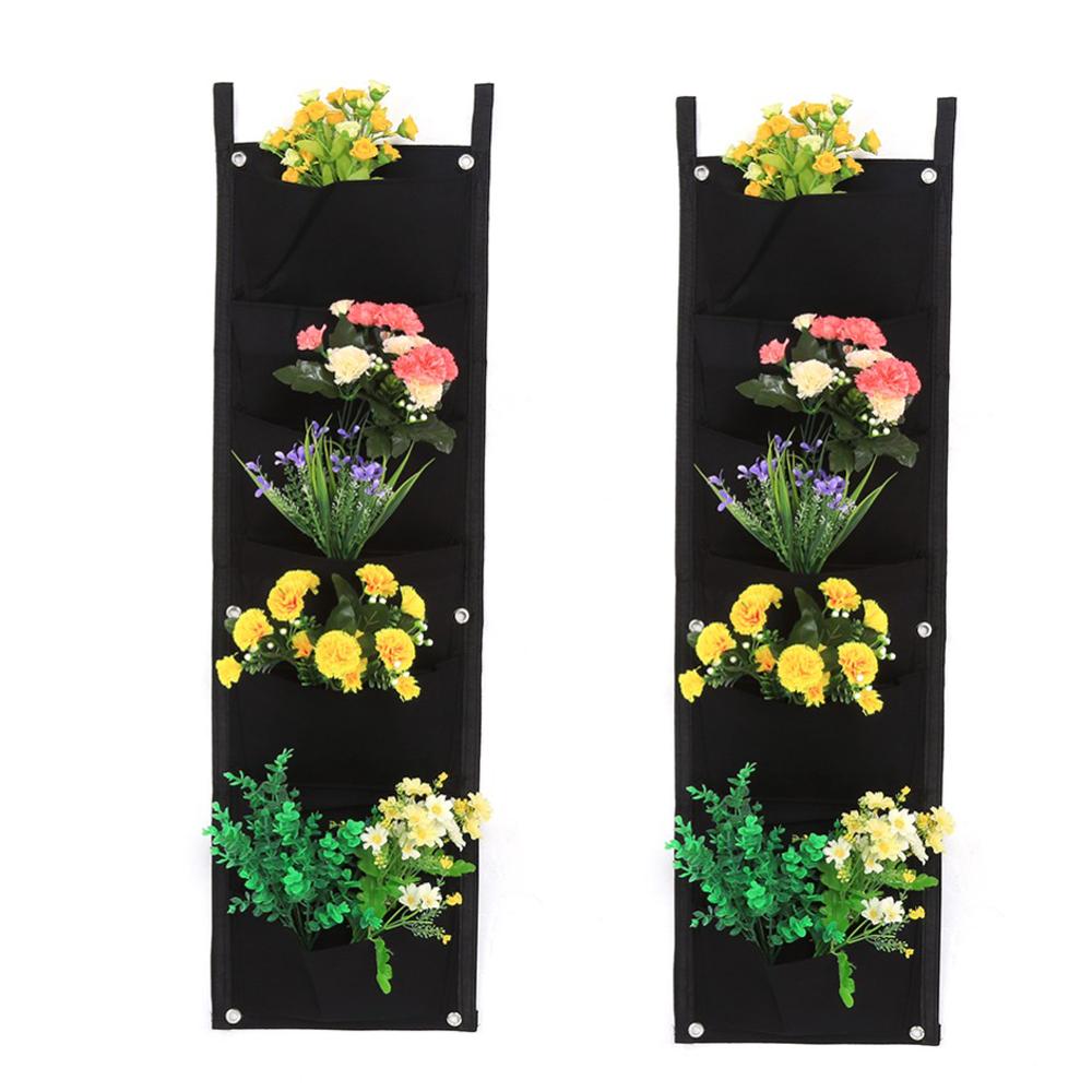 2pcs Felt Hanging Wall Planter Bag 100*30cm Vertical Greening Planter Indoor Gardening чёрный