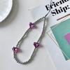 Fashion Phone Charm Pink Heart Pendant Unique Phone Lanyard Keyring Heart Bead Keychain Wing Heart Phone Strap Party