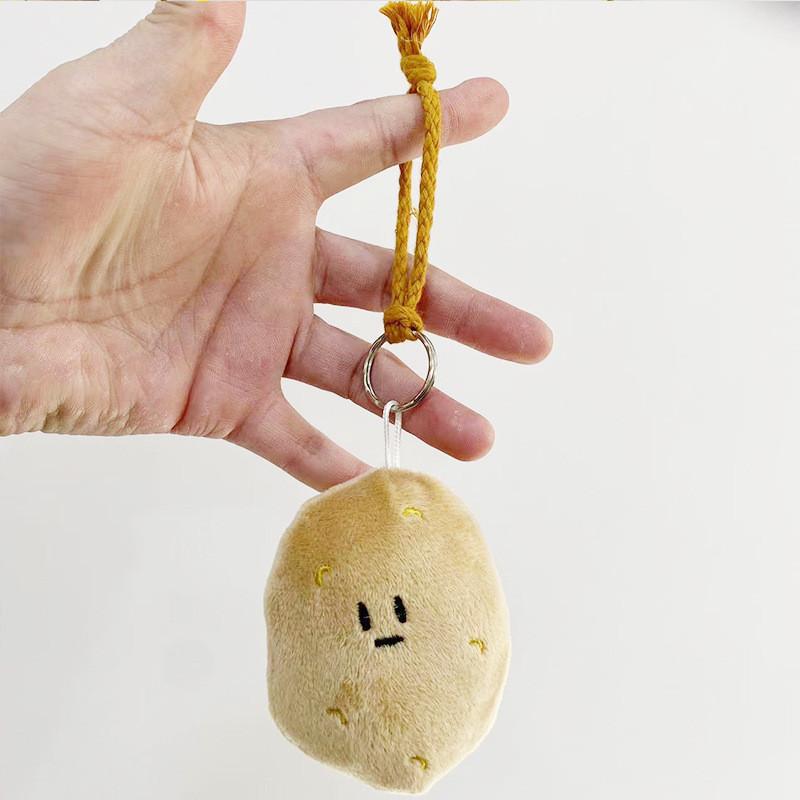 Cuddly And Soft Potato Plush Keychain Doll Cute Accessory For Bags And Gifts