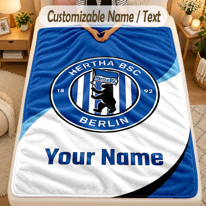 Flannel Blankethertha Bsc Custom Name Text Personalized Soft Warm Throw Blanket Home Decor Gift