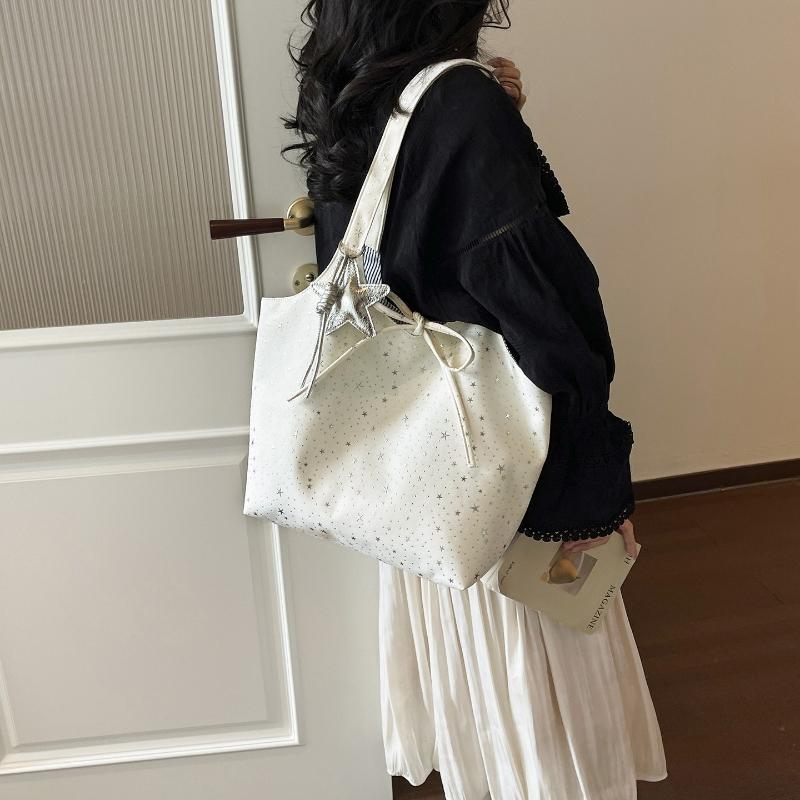 New Star Floral Tote Bag for Women Large Capacity Casual and Simple Shoulder Bag Cute Fashiable and Versatile Commuter Bag