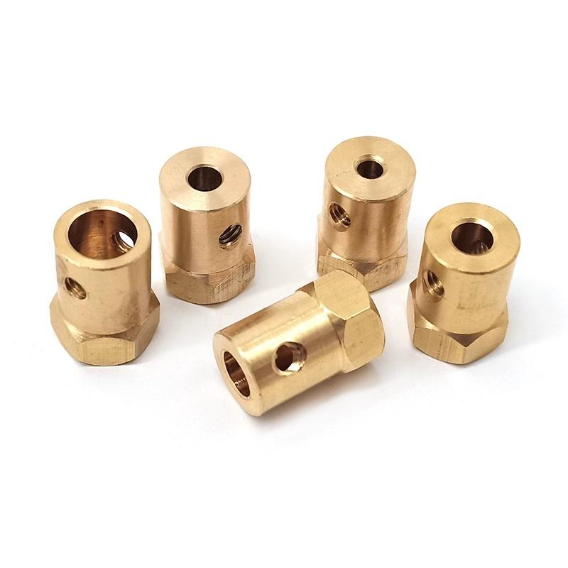 2–8mm Brass Hexagonal Coupling Adapter – Car Tire Axle Sleeve Connector