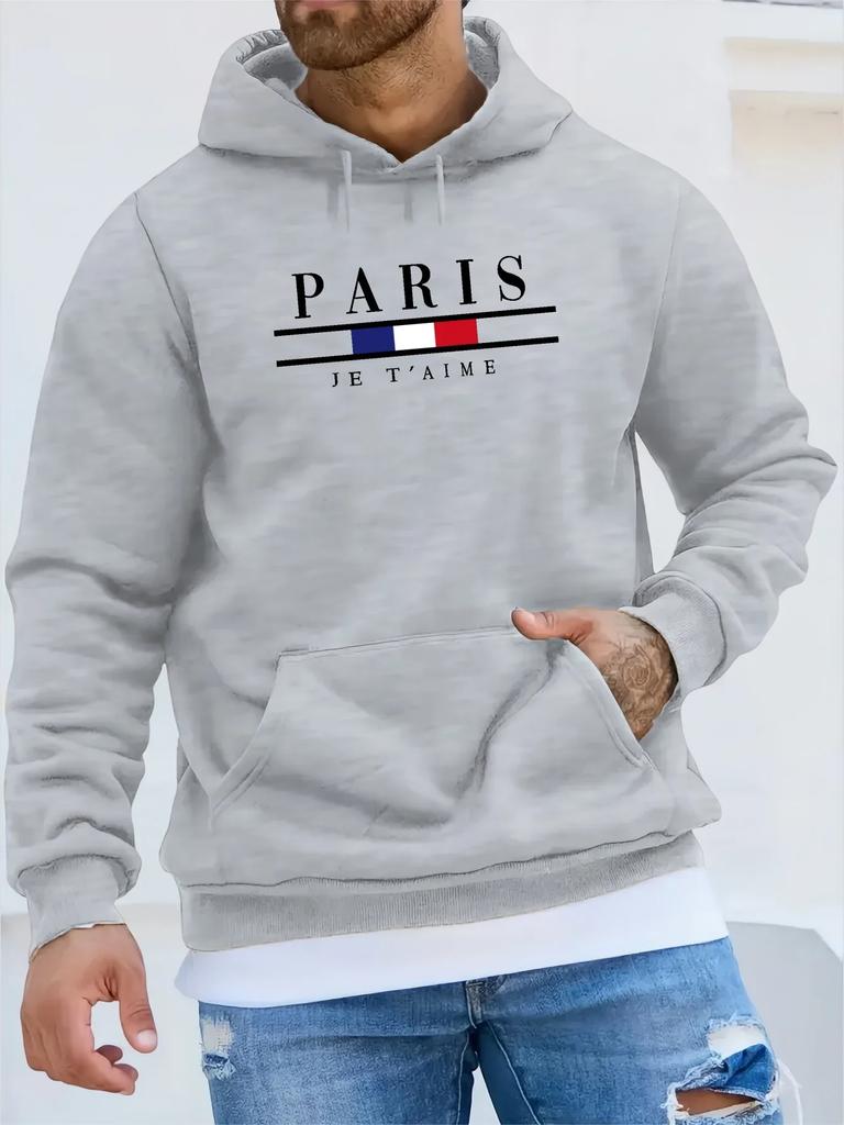 New Autumn and Winter Men's Hoodie Street Fashion Casual Sports Style Long Sleeve and Kangaroo Pocket Fleece Sweatshirt Hoody