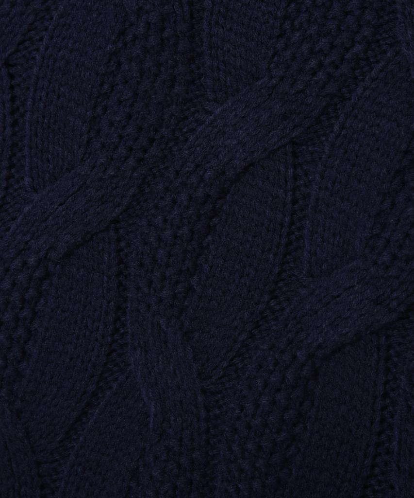 TRILLION Washable Big Cable Oversized Crew Neck Knit [Navy]