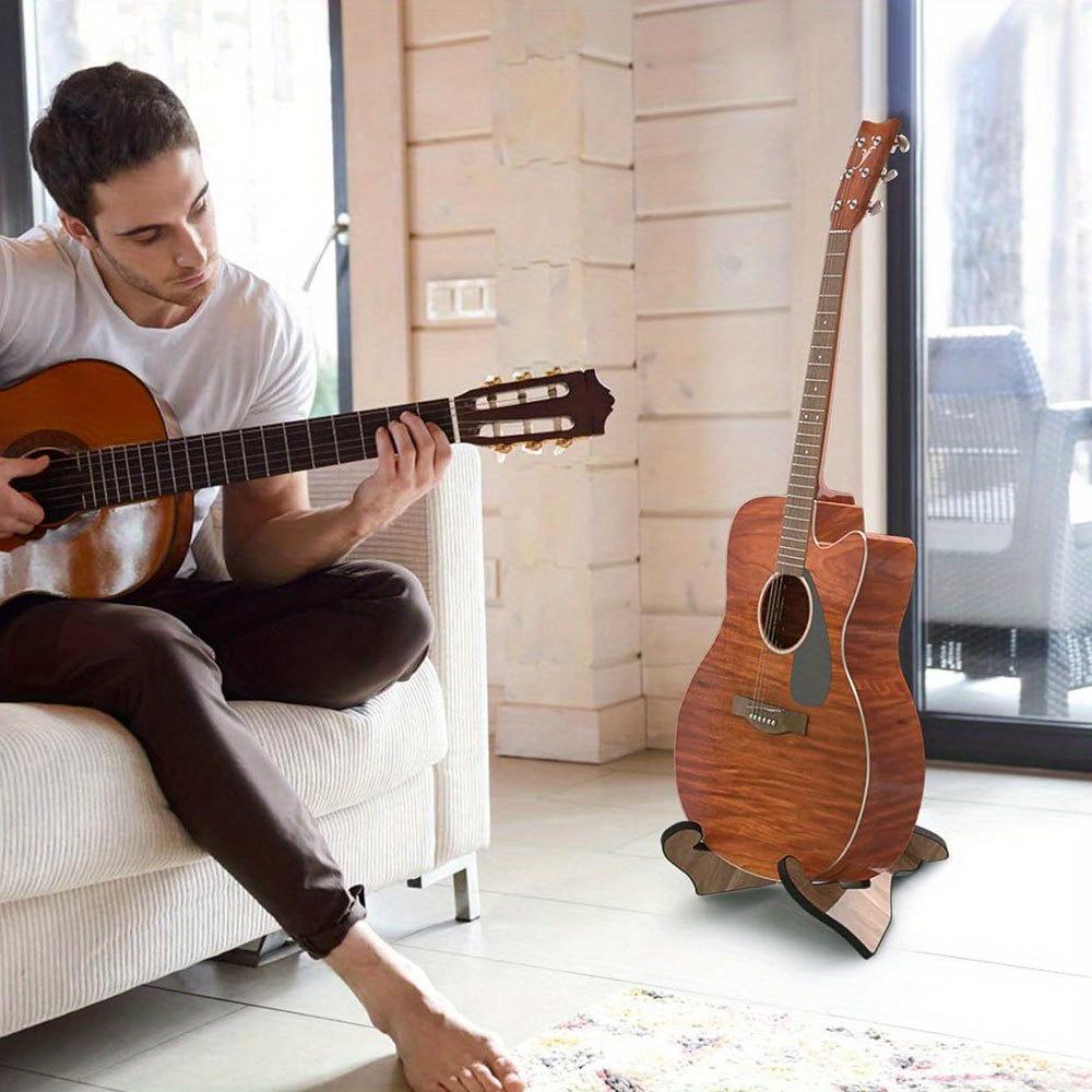 1pc Functional Portable Wooden Guitar Stand Holder Display Rack For Acoustic Guitar, Bass, Electric Guitar, Classical Guitar,