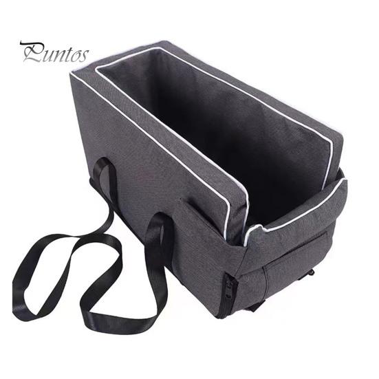 Bil kjæledyrreir Liten hundebilsete senterkonsoll Vanntett boosterseng Trygg bærbar hundebilholder med justerbare stropper for katter og hunder