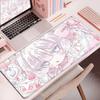 Large Rubber Gaming Rug Girls Kawaii Anime Girls 90x40 Mouse Pads Pink HD Printing Computer Keyboard Mats Washable Jirai Kei Rug