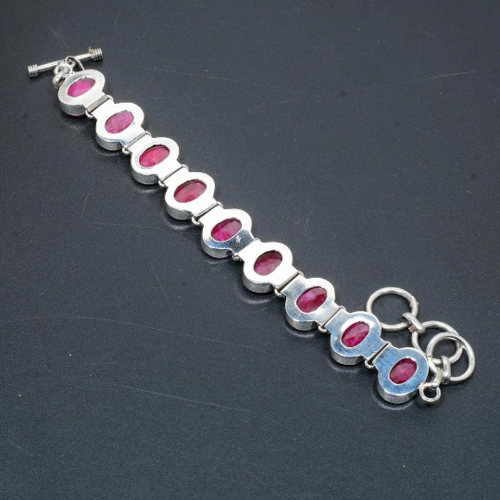Kashmir Ruby Bracelet Kashmir Ruby Gemstone Handmade 925 Sterling Silver Bracelet Kashmir Ruby Bracelet For Kashmir Ruby Gift For Mother