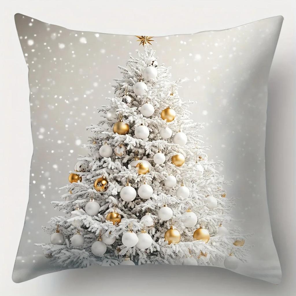 Christmas Decoration Pillowcase Winter Christmas Tree Ball Pillow Cover Sofa Cushion Cover Home Decoration New Year Gift