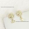Asymmetrical Gold Pearl CD Stud Earrings – Niche Design for Women