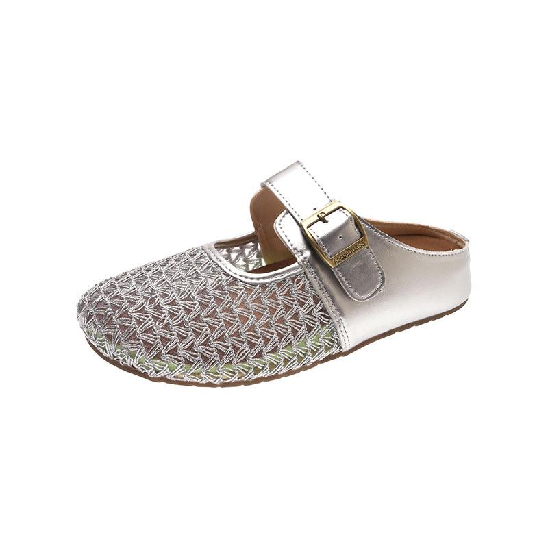 Plus-size Shoes, Slippers, Women s Shoes, New Style Flip-flops 35 серебряный