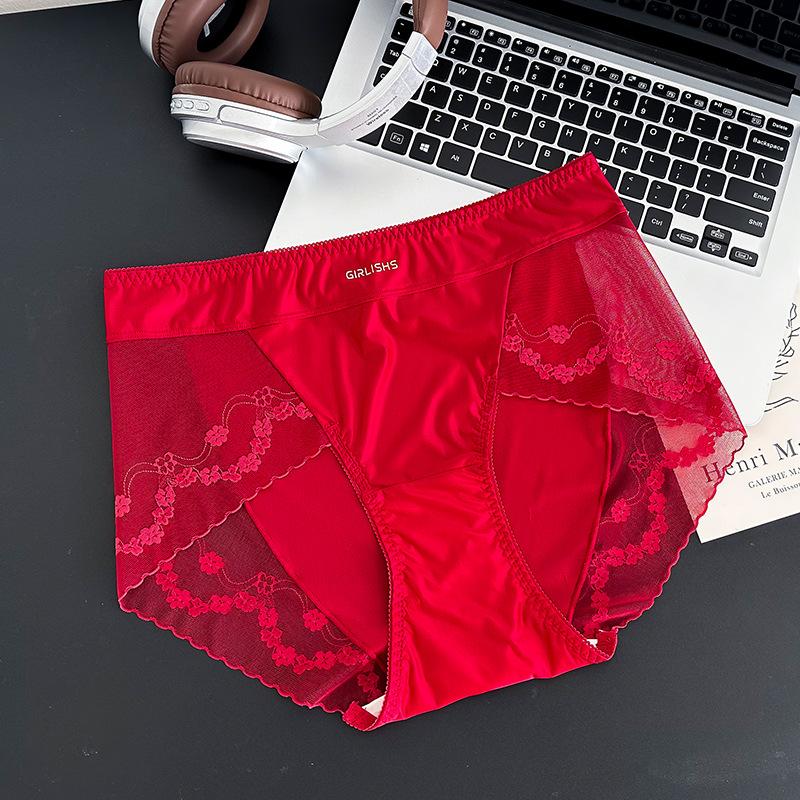 Velká velikost Dámské Letní Nový styl Sexy Krajkové Prodyšné Bez otlaků Břicho Trojúhelníkové Kalhotky