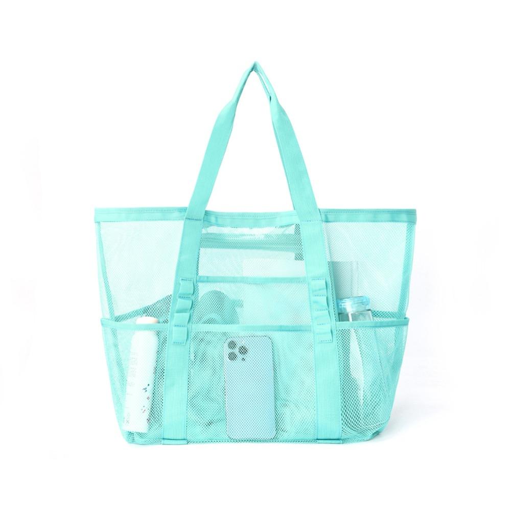 Beach Bag Large Capacity Toy Mesh Swimming Bag Multifunctional Travel Shoulder Beach Bag Swimsuit Storage Bag