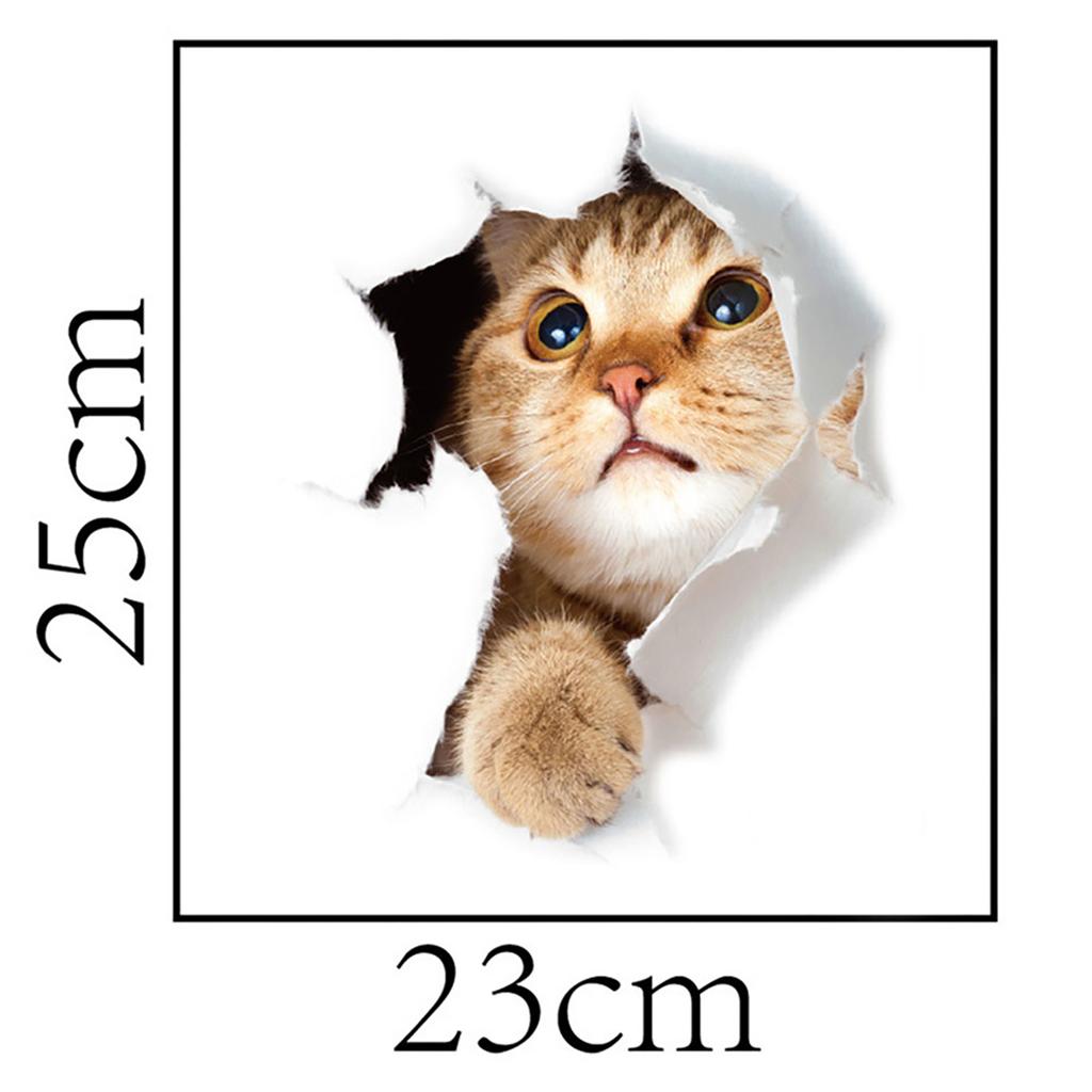 Yousheng Lovely Cat Toilet Lid Wall Sticker Fashion Home Art