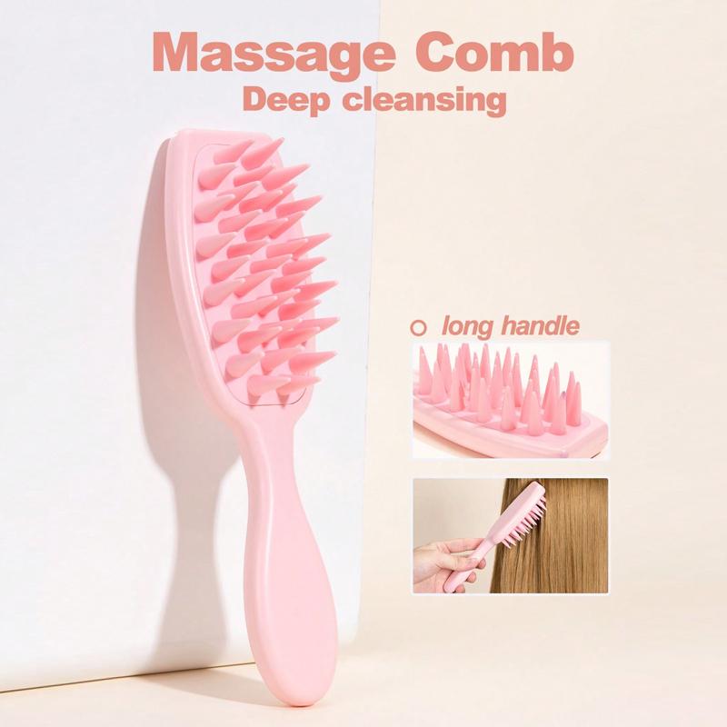 1PCS Handle Shampoo Brush Soft Hair Care Silicone Scalp Massage Comb Shower Hair Extended Cleaning Brush Body Hair Scrubber