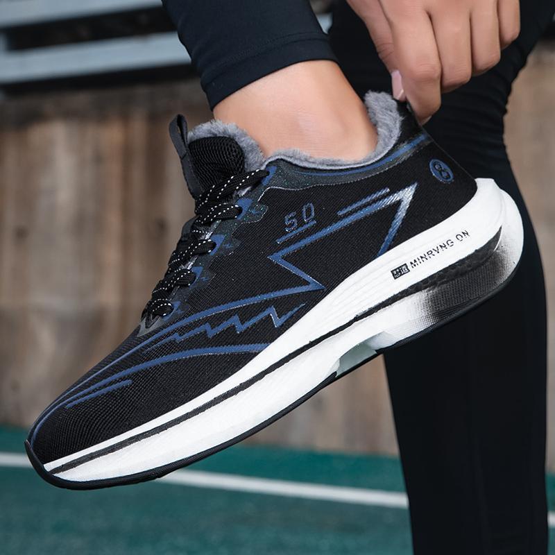 Plush Warm Winter Sneakers Men's Damping Sports Shoes Women Breathable Running Shoes Fitness Training Shoes Anti-slip Trainers