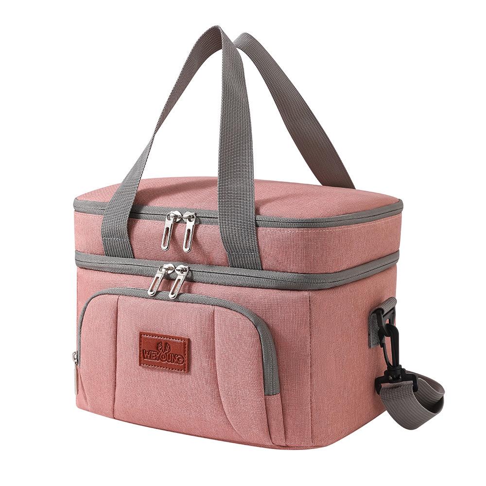 Extra-Large Double-Layer Insulated Picnic Bag - Thick, Waterproof, and Cold-Keeping Lunch Carrier with Ice Pack