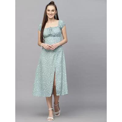 Damen A-Linienförmiges Kleid Oberteil Tunika Krepp Westernkleid VF-1805