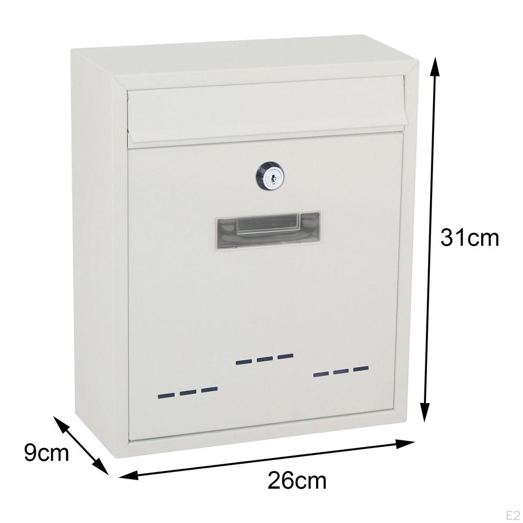 Large Wall Mount Mailbox, Lockable, Box, Capacity, Mail Box Letterbox Postbox for Door Home