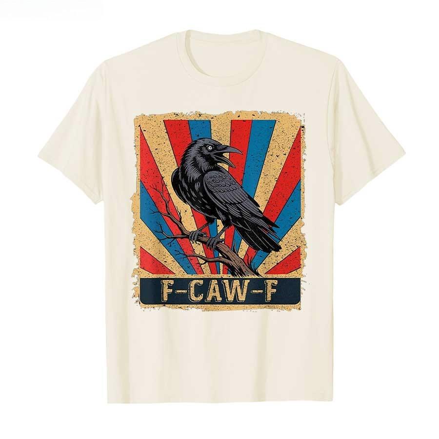 F - CAW - F Crow Divertido Amante Del Cuervo Humor Negro Pájaro Oscuro Camiseta Negra Mujer Camiseta