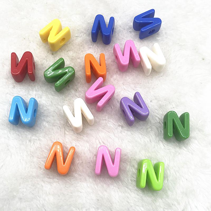 10pcs 20mm Mixed Alphabet Letter Beads Big Hole Charms Beads for Making Jewelry Diy Handmade Key Chain Accessories