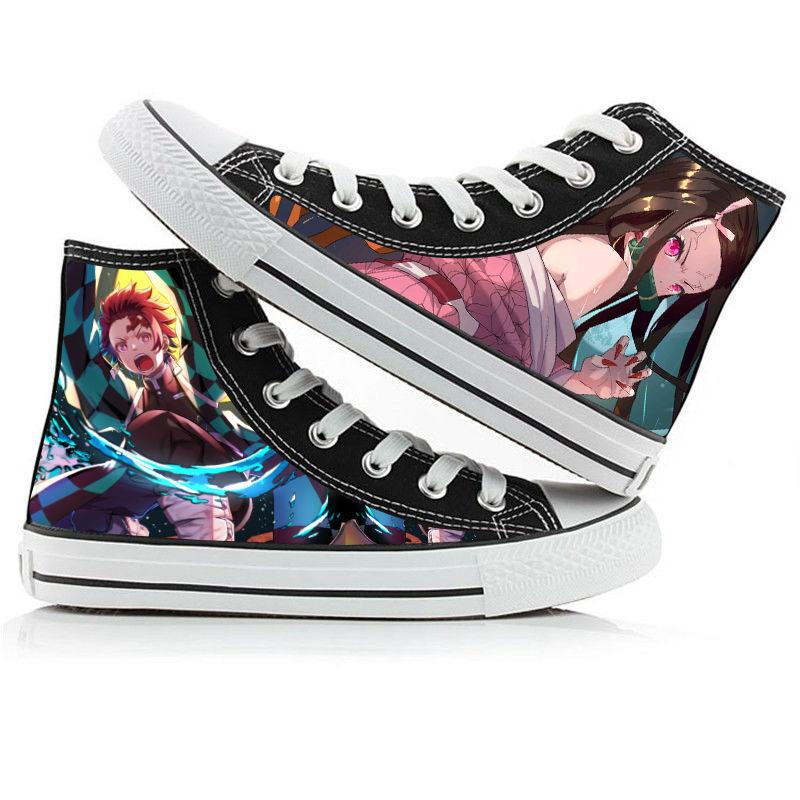 2025 Demon Slayer Print Canvas Schuhe Mode Anime Student Herren Damen Unisex Freizeitschuh Liebhaber Paarschuhe