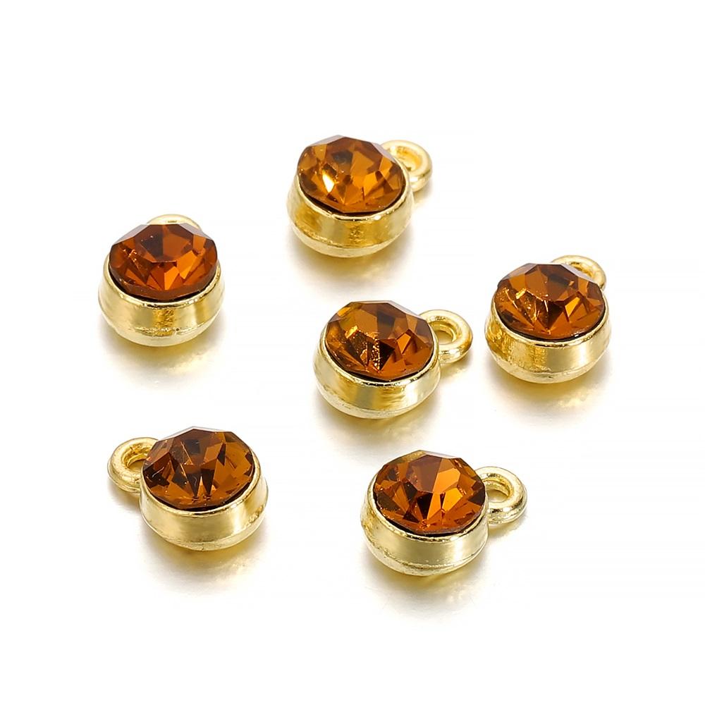 20Pcs/Lot Colorful Crystal Birthstone Dangle Charms Necklace Bracelet Earring Keychain Pendant For DIY Jeweley Making Supplies