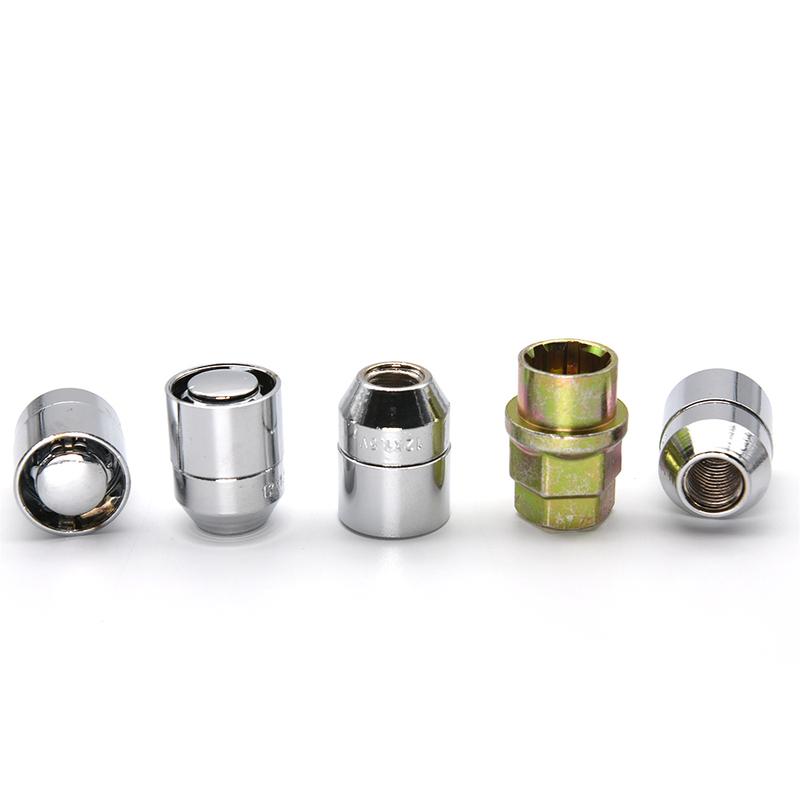 AD M12X1.5 4pcs Nuts +1 Key Closed End Anti Theft Security Car Wheel Locking Nuts Wheel Rim Lock Lug Nuts High Quality Chrome