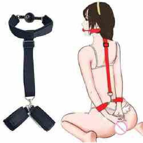 Restraints For Sex Toy For Woman Ball Mouth Gag With Leather Handcuffs Sm Kit Adult Sex Bondage For