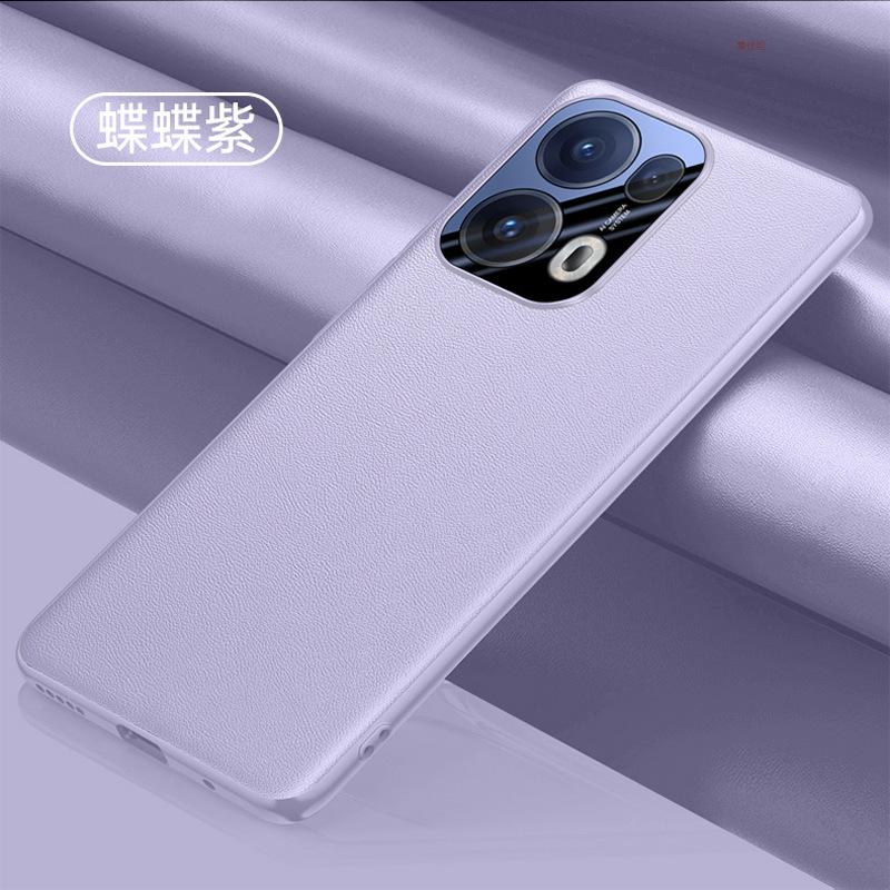 Applicable to opporeno13pro mobile phone case, light and thin lens all-inclusive Reno13 anti-drop business male por plain leather case