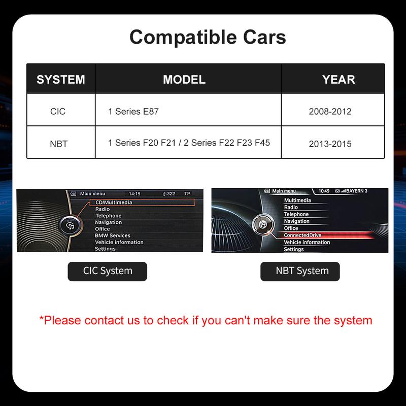 CarPlay Wireless Android Auto For BMW 1 Series F20 F21 2 SeriesF22 F23 F45 CIC/ NBT System Module Navigation Airplay