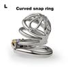 Latest Design Stainless Steel Male Chastity Device Cock Cage with Arc Penis Ring Sex Toys for Men Urethral Lock Adult Game Toy