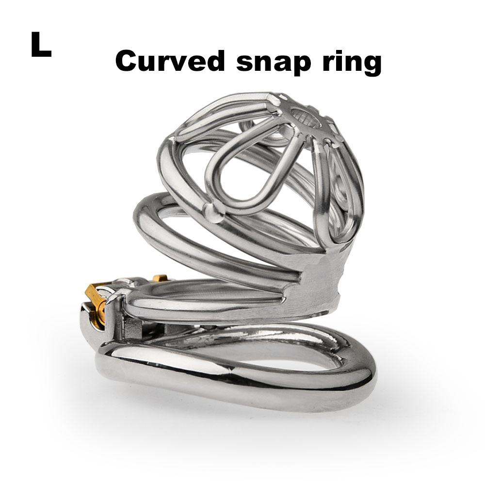 Latest Design Stainless Steel Male Chastity Device Cock Cage with Arc Penis Ring Sex Toys for Men Urethral Lock Adult Game Toy
