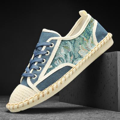 Zapatos de Lona de Moda para Hombre Nuevas Alpargatas Casuales Zapatillas para Caminar Masculinas Verano Cómodos Planos de Lino Zapatos para Hombre Ligeros Yuppie