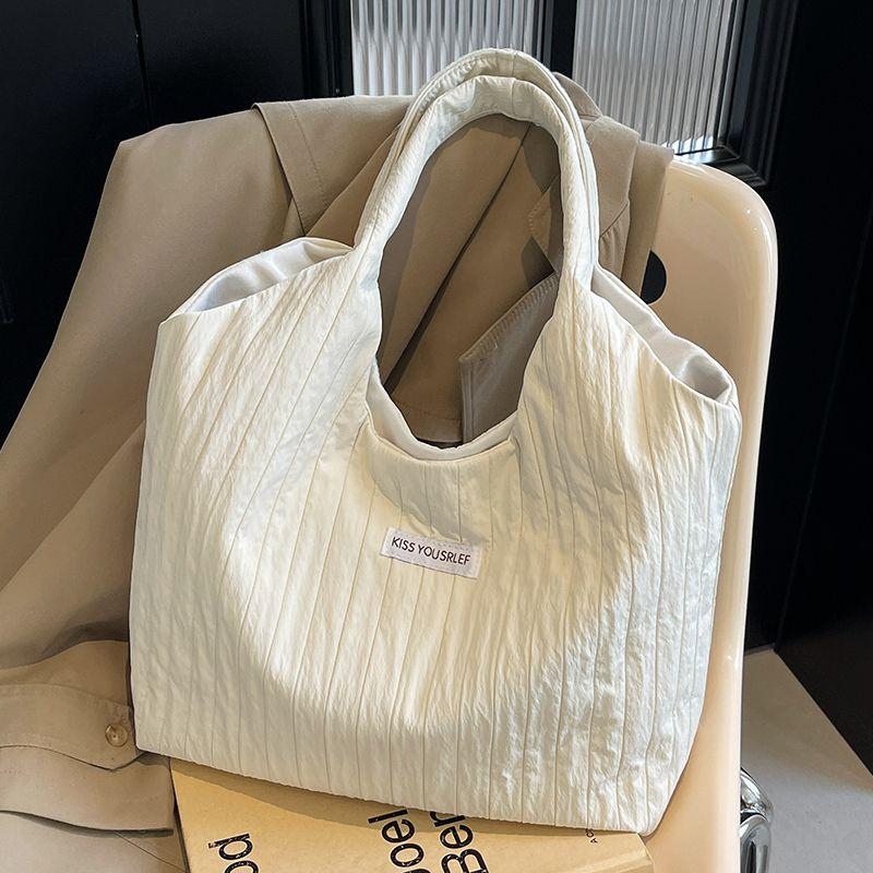 

Ur Korean Series Lazy Canvas Bag Women 2025 Summer New Trendy Casual Large Capacity Commuter Shoulder Tote Bag Beige