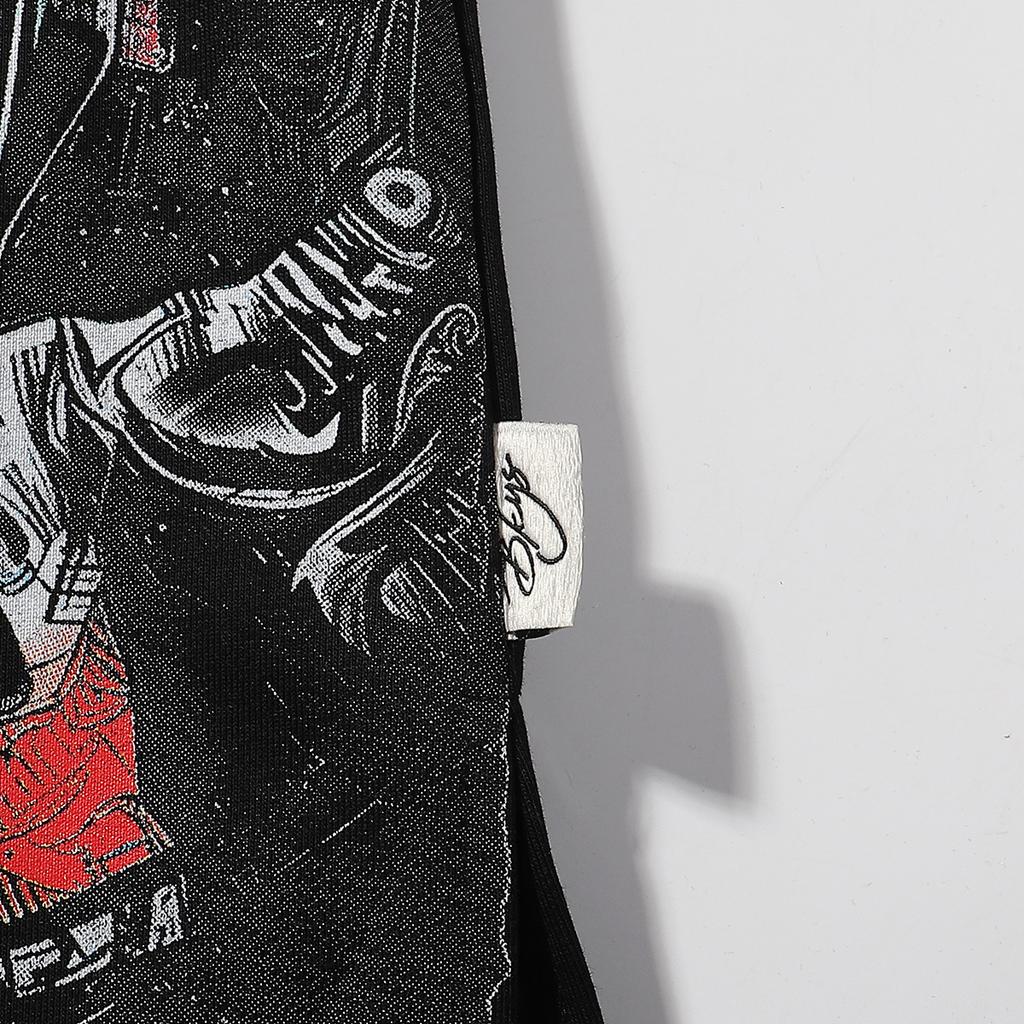 2026 Summer Men's Oversize T-Shirt, Skull Hip Hop DJ Crew Print Dark Street Short Sleeve Tee With Rhinestone Letter
