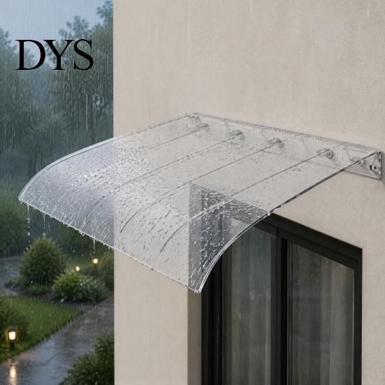 Wetterbeständige Terrassenüberdachung Außenfenster-Markise, Unsichtbare Regenschutzabdeckung, Vordach für Haustür Außen, Schutz für Haus Klare PET-Markisen