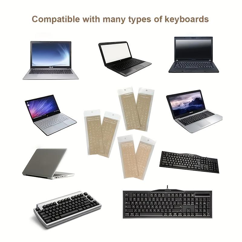1pcs Russian/Arabic/English Transparent Frosted Computer Keyboard Stickers Foreign Language Keycaps White Letter High-Quality Wear-Resistant