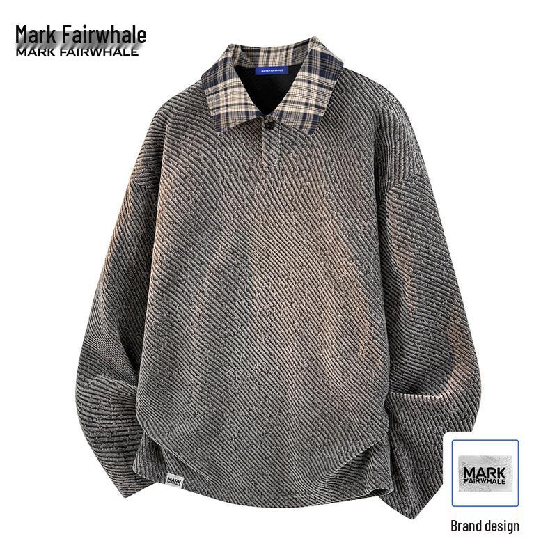 

Mark Fairwhale Men s Plaid Polo Collar Knit Sweatshirt 2XL