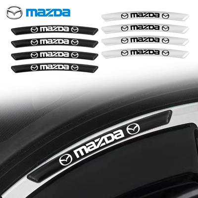 4pcs Aluminum Car Badge Wheel Hub Stickers Auto Rims Decoration Decal For Mazda Speed 3 5 6 BK CX-3 CX-5 CX7 CX-7 Demio Axela MS