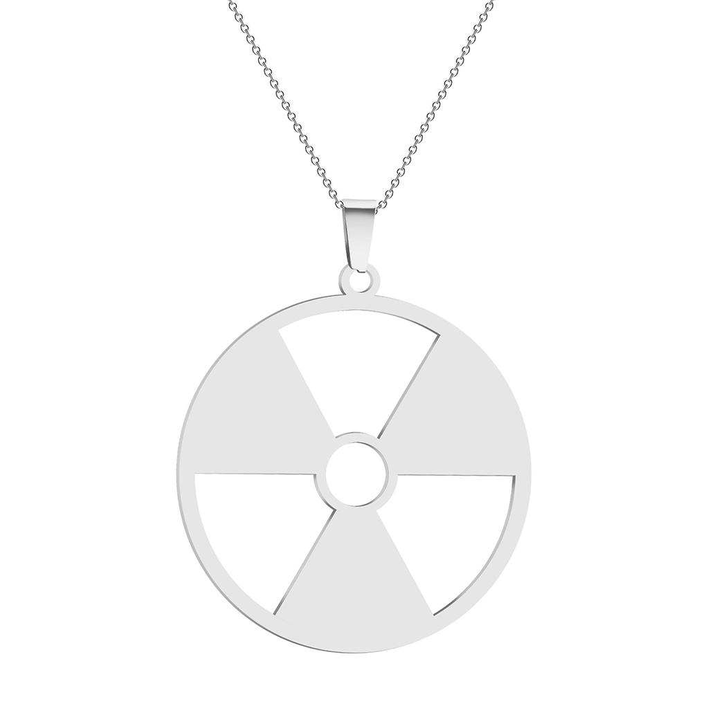 Kinitial Janeiro Radiation Hazard Symbol Pendant Radioactive Necklace Hulk Logo Nuclear Emblem Cyber Goth Logo Imprint Stalker
