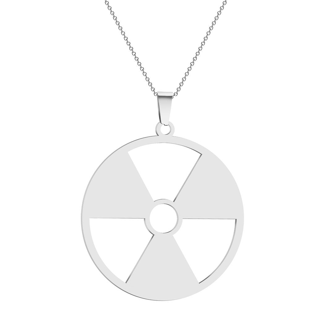 

Kinitial Janeiro Radiation Hazard Symbol Pendant Radioactive Necklace Hulk Logo Nuclear Emblem Cyber Goth Logo Imprint Stalker срібний