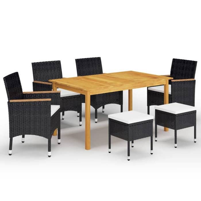 VidaXL Ensemble de Salle à Manger de Jardin 7 pcs Mobilier à Dîner de Terrasse Mobilier d'Extérieur Table et Chaises de 3067781
