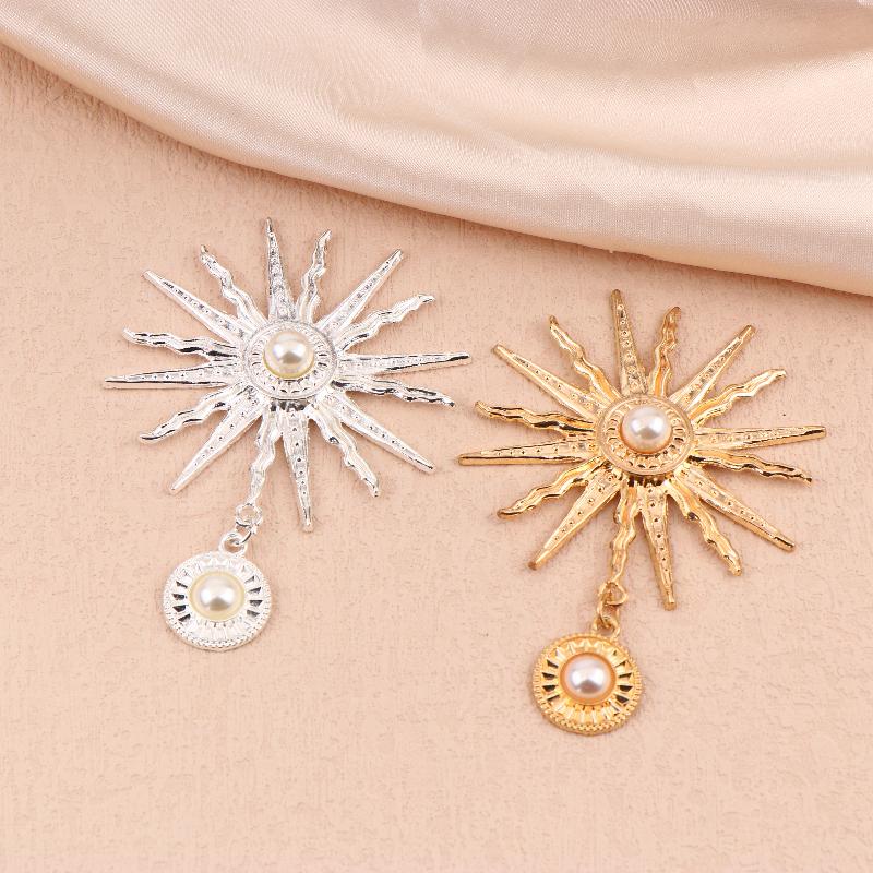 10Pcs Baroque Style Pearl Sunflower Pendant Jewelry Diy Wedding Clothing Bow Jewelry Decoration Accessories