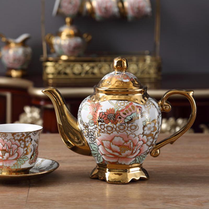 Household Ceramic Coffee Cup and Pot Set