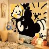 Cute Bear Tapestry Simple Background Cloth Wall Decor for Room Headboard Hanging Picture Ideal for Dormitory