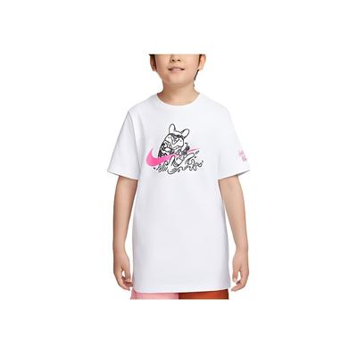 Kids Animal Logo Print Crew Neck T-Shirt Kids Tops White FV1132-100