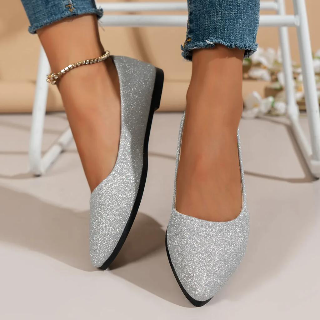 Fashion 2025 Fashion Slip On Loafers Breathable Summer Ballet Shallow Flats Women Soft Bottom Pointed Toe Boat Shoes Plus Size 43